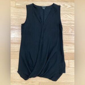 🖤 Theory black cotton sleeveless tank with twist front